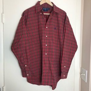 Ralph Lauren Blake Cotton Red Plaid Button Down